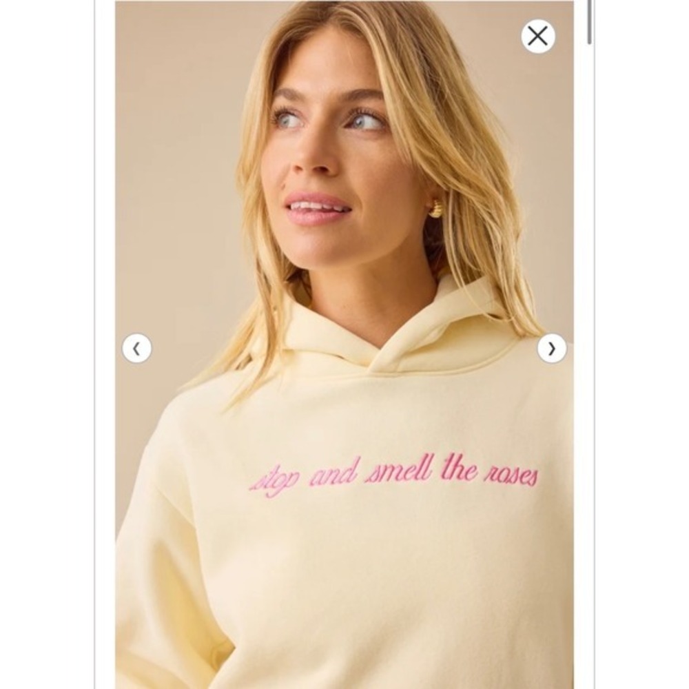 Altar'd State Piece of Cake Embroidered Hoodie Yellow Size XS - Picture 2 of 12